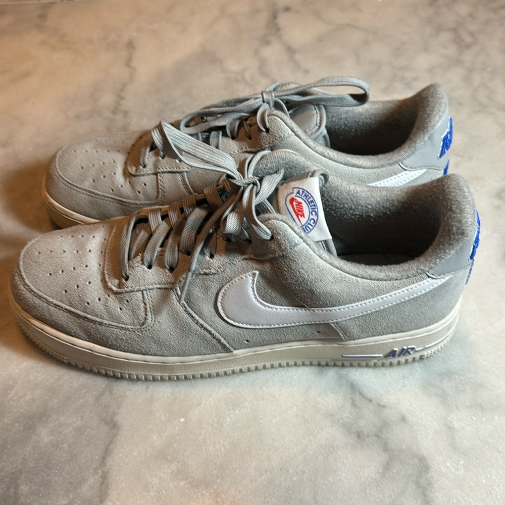 Nike Air Force One Low Light Smoke Grey White Sail Hyper Royal Size 11 Pre-Owned